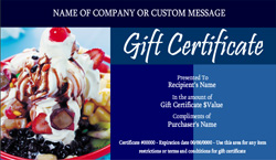 Ice Cream Shop Gift Certificate Templates Easy to Use Gift Certificates